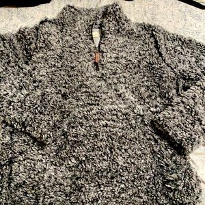 sherpa half zip pullover